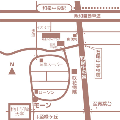 パティスリーモーン泉中央本店の詳細地図